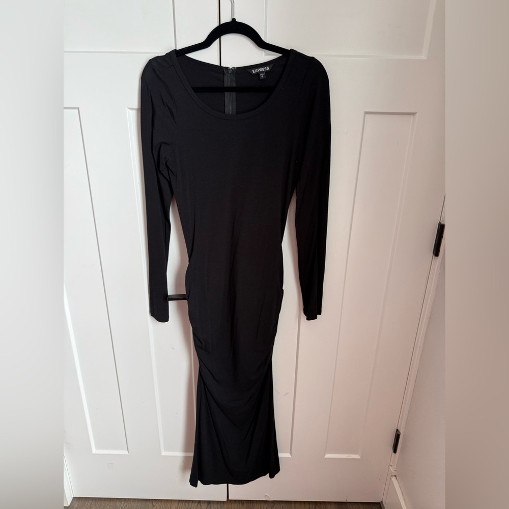Express Elegant Black Long Sleeve Dress